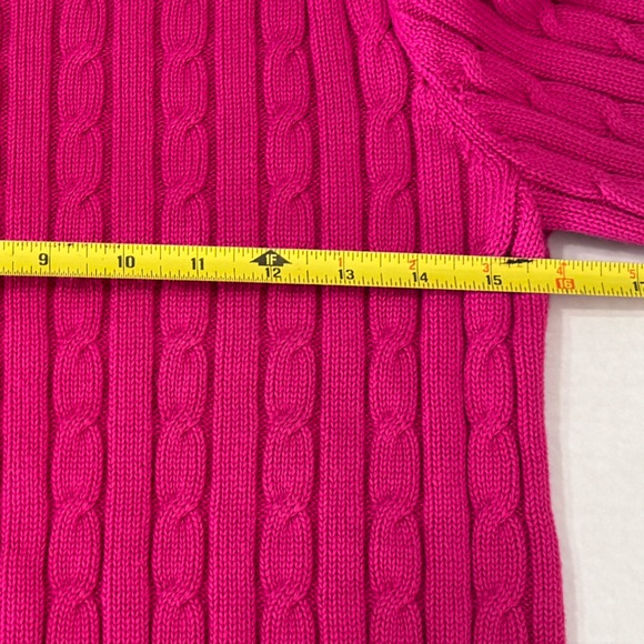 TALBOTS SWEATER. PETITE SMALL HOT PINK CABLE KNIT SWEATER. GREAT CONDITION - Picture 14 of 16